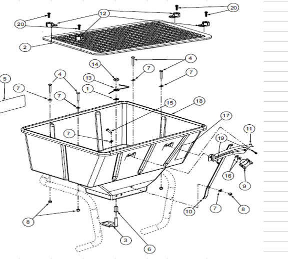 Lesco Spreader 50 Hopper P/N GG092825 G&G Fleet Supply