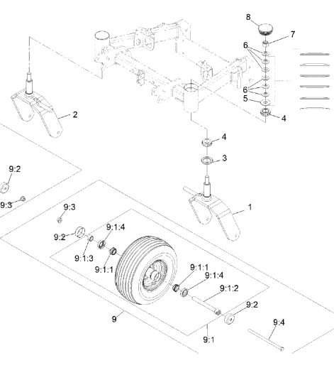 Z-Spray ZSX3624 (2023) Front Wheel & Tire Assembly P/N: GG1428942