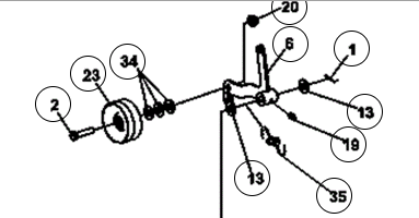 Ryan Lawnaire IV Idler Bell Crank Assembly P/N: GG27033417