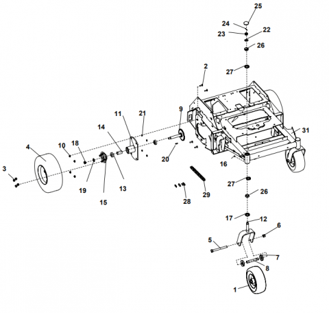 Ryan Lawnaire ZTS Front Wheel Assembly P/N: GG2722228