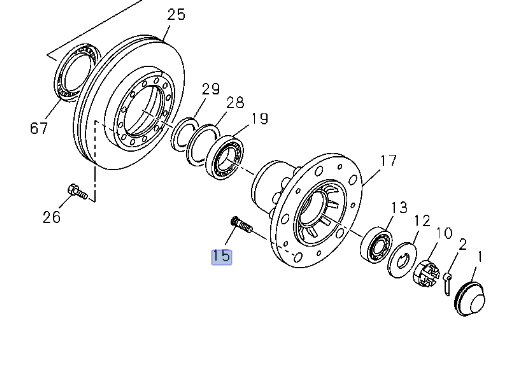 Isuzu NPR Wheel Stud Front Passenger Side P/N: GG8971684562