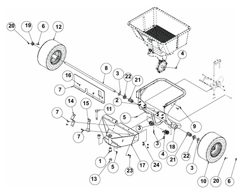 Lesco Chariot Spreader Nyloc Locknut P/N: GG06500915