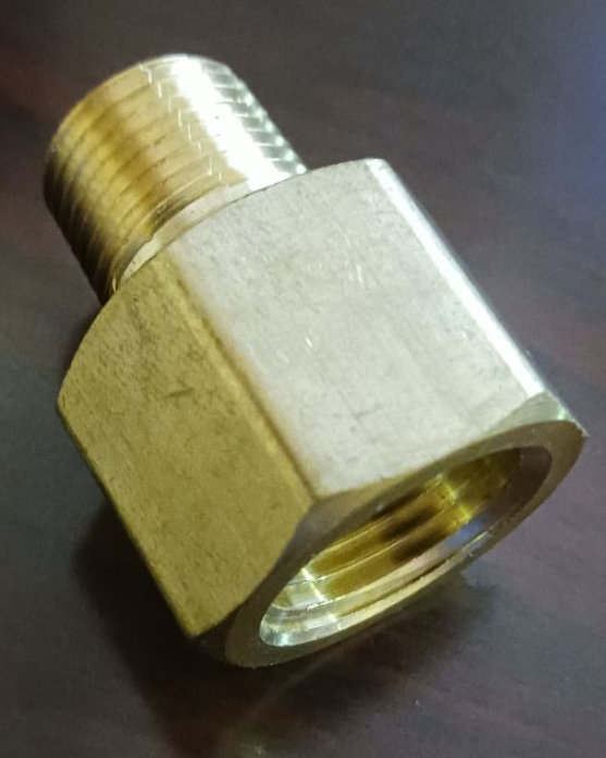 Brass Pipe Adapter 3/8'' MPT to 1/2'' FPT P/N: GG3200X8X6