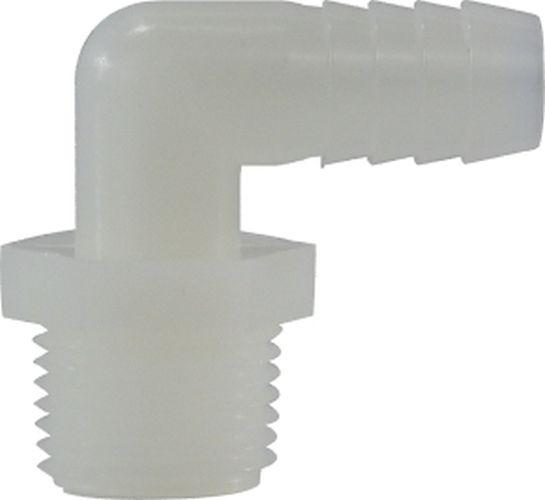 Nylon Hose Barb Elbow 5/8" x 3/4" MPT 90 Degree P/N: GGEL3458