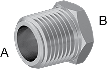 Hex Head Reducing Adapter 1/4'' NPT Male x 1/8'' NPT Female P/N: GG50785K61