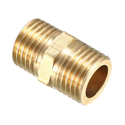 Pipe To Pipe Male Coupler Hex Nipple 1/4'' (Brass) P/N: GG3325X4
