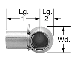 End Fitting for Gas Spring, Ball Socket with Safety Clip, M8 Thread Size, 10 mm ID P/N: GG9416k79