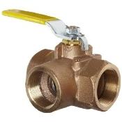 Brass 3 Way Ball Valve 1-1/4" P/N: GG7060601