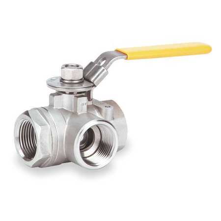 Stainless Steel 3 Way Ball Valve 3/4'' P/N: GG34TCWL