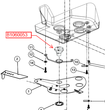 LESCO 80 lb. Spreader Impeller Support Shaft P/N: GGB1060053